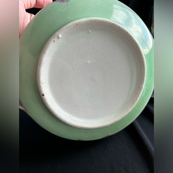 VTG Beautiful pink and green decorative tureen with birds and thistle. No chips - Picture 6 of 10